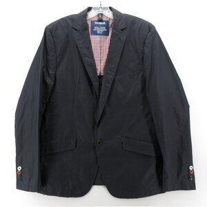 Desigual Sport Coat 42 Blazer Jacket Embroidered Classic Gingham Lining